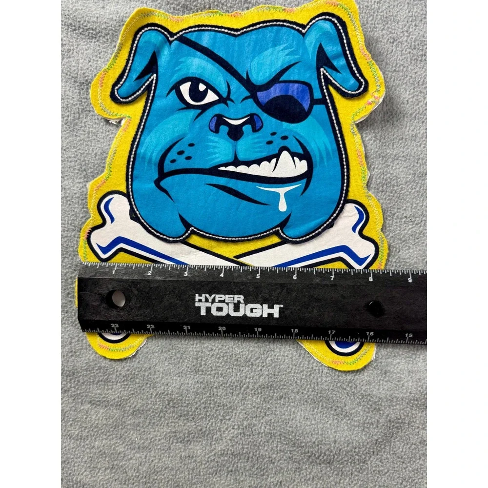 Upcycled Blue Bulldog Pirate Crossbones Iron On Patch One of One T-Shirt Graphic